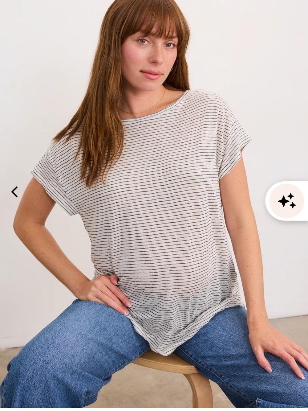 Hatch Everyday Linen Tee in Stripe